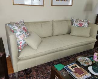 Cloth, hardwood leg and frame sofa by Wesley Hall