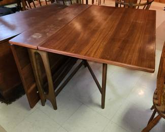 pair of MCM drop leaf tables, made in Norway
