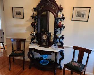 antique carved etagere/19th c Renaissance Revival Etagere