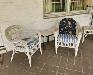 white wicker furniture, always inside covered room