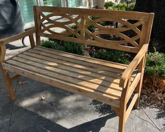 Outdoor wooden bench