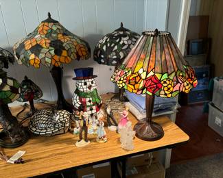Vintage Tiffany Style  - Metal Lamps