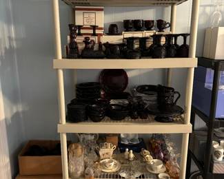 The Cape Cod Collection all on Shelf and the Boxes on the floor - Avon Red Ruby -  Huge Set
