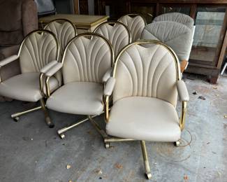 Dining Chairs on Wheels  - I have 2 more Grey Ones not pictured here.