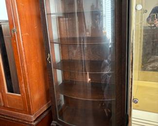 Vintage Curio Cabinet - Convex Glass