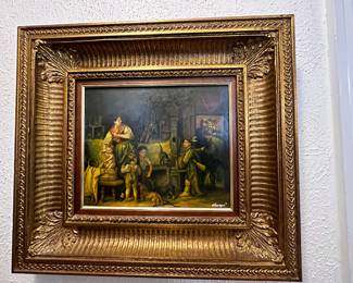 Gold Framed Print of: "Poachers in The Inn" by David Teniers the Younger