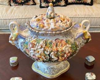 One of MANY Beautiful pieces of CAPODIMONTE, Hand Painted Items from Italy