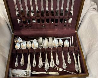 Wallace, Sterling: "Rosepoint" Service for 12, Plus Many Serving Pieces
