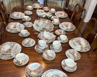 Johnson Bro's "Olde English Countryside" 8, 7 Piece Place-Settings, plus 12 Pc Hostess Set and 11 Extras. For a total of 79 Pieces in this set.