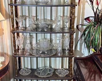 Vintage, Etched Glass, Gold Trimmed Collection of "Wildflower" Clear, by Cambridge
