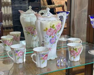 RS Prussia 10" Footed Chocolate Pot and 4 Cups