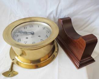 Lot#  04    Vintage CHELSEA Brass Ships Bell Clock~Runs            $ 500.00