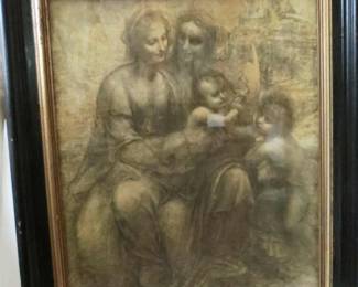 Lot#  24  The Virgin and the child by Leonardo Da Vinci Steel plate engraving                   $ 150.00