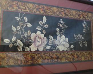 Lot#  37  Framed Oriental Art 13"X22"      $   30.00      