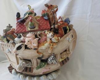 Lot#  54  Fitz & Floyd Noah Ark Cookie Jar 18” Tall                                                                            $  80.00