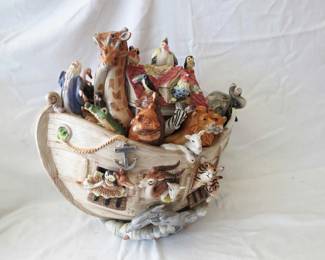 Lot#  54  Fitz & Floyd Noah Ark Cookie Jar 18” Tall                                                                            $  80.00