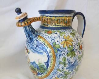Lot# 53  Hand Painted Ceramic Majolica Vase     $   50.00                                                                             