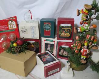 Lot#  57  X Mas Ornaments in Original Boxes priced at       $ 2.00 to $5.00 each