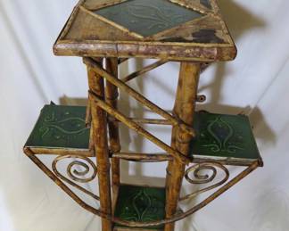 Lot#  09    Mid-Century Modern Bamboo Plant Stand   36" Tall                         $ 150.00