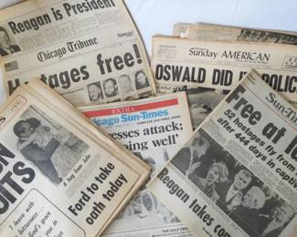 Lot# 59  Lot of Vintage  Historical News Paper Collection                                                                 $  25.00