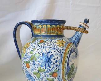 Lot# 53  Hand Painted Ceramic Majolica Vase     $   50.00                     