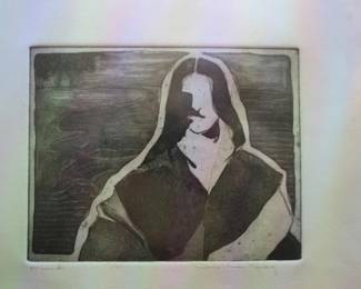 Lot#  33 Local Artist D. Krieg Original Woodblock A/P 9"X7"                               $   25.00