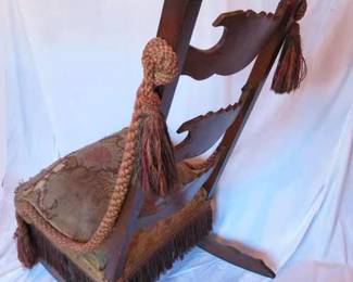 Lot# 49    Antique Upholstered  Rocking Chair                                                                                      $ 100.00