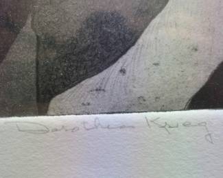 Lot#  33 Local Artist D. Krieg Original Woodblock A/P 9"X7"                                         $   25.00