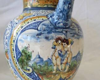 Lot# 53  Hand Painted Ceramic Majolica Vase     $   50.00                     