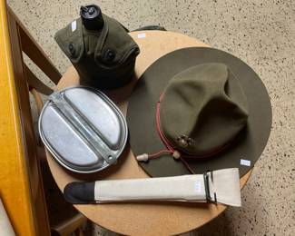 Vintage kids' clothing and military clothing
