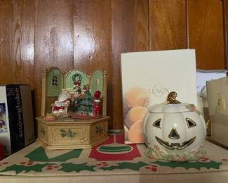 Lenox pumpkin and ornaments