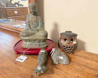 Metal Buddha with Base