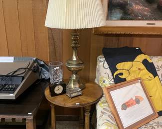 Vintage floral loveseat, Panasonic KX-E701 typewriter