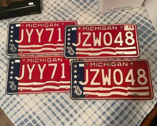 Vintage Michigan license plates 1976