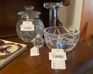 Ralph Lauren Royalton Bowl, Waterford Pineapple Biscuit Barrel