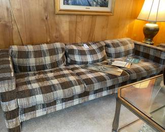 Vintage plaid sofa and loveseat Enlauder Triangle