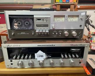 Marantz 2250B Receiver, Sony Tapecorder TC-800 reel-to-reel tape recorder