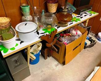 Under that stuff is a great painted console table!