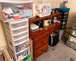 This whole bedroom is full of scrap booking supplies!