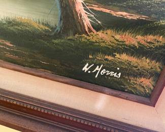 Oil on canvas, listed artist "W Morris"