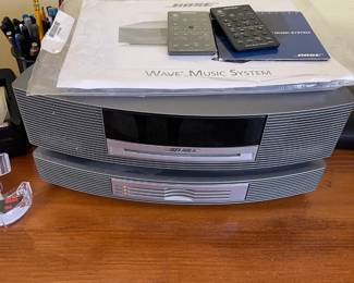 Bose wave radio, CD stacker.