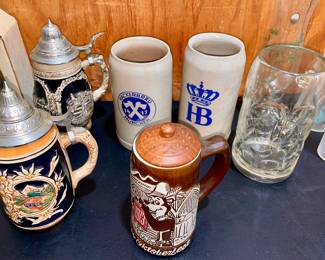 Collectible Vintage Beer Steins, Mugs
