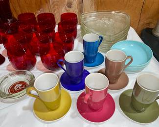 Vintage cups and Saucers, vintage dessert plates