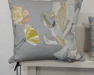 Hand painted pillow covers, stuffed 