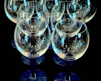 Crystal Goblets w Blue Stem 