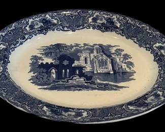 Jones Sons Blue  White Abbey Platter 