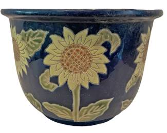 Beautiful 8 Glazed Sunflower Flower Pot 