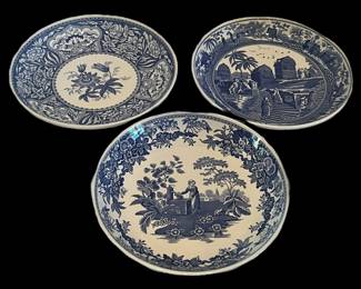 Three Spode Blue Room Blue White Plates 