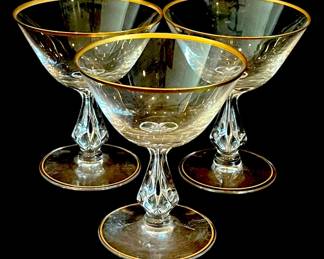 Vintage Gold RIm Martini Glasses 