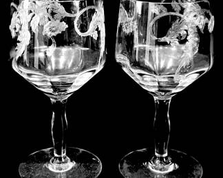 Tiffin Etched Wine Glasses 